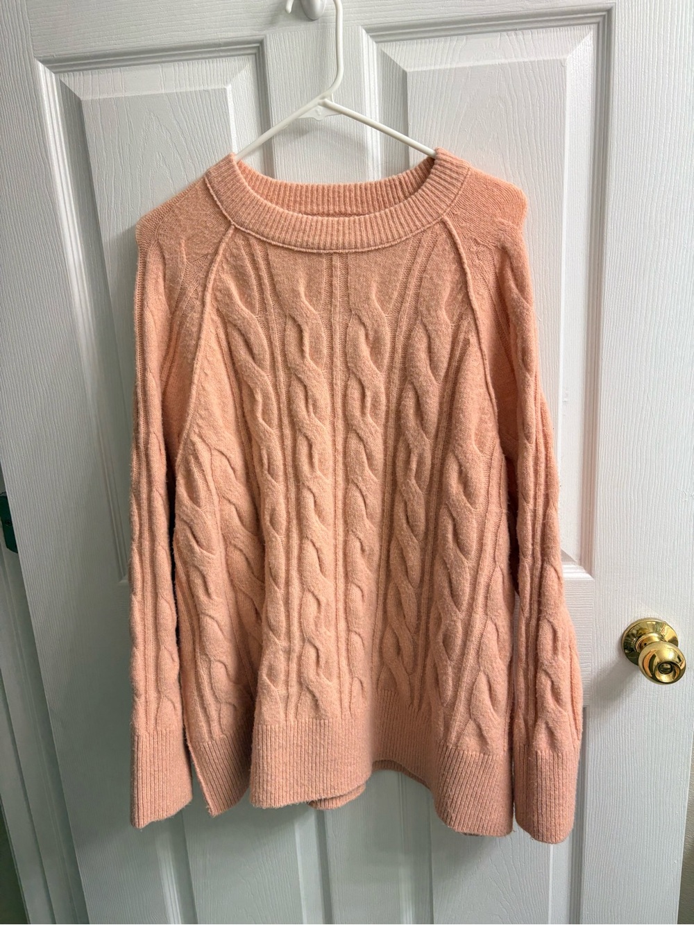 Women's Cable Knit Sweater - Pink